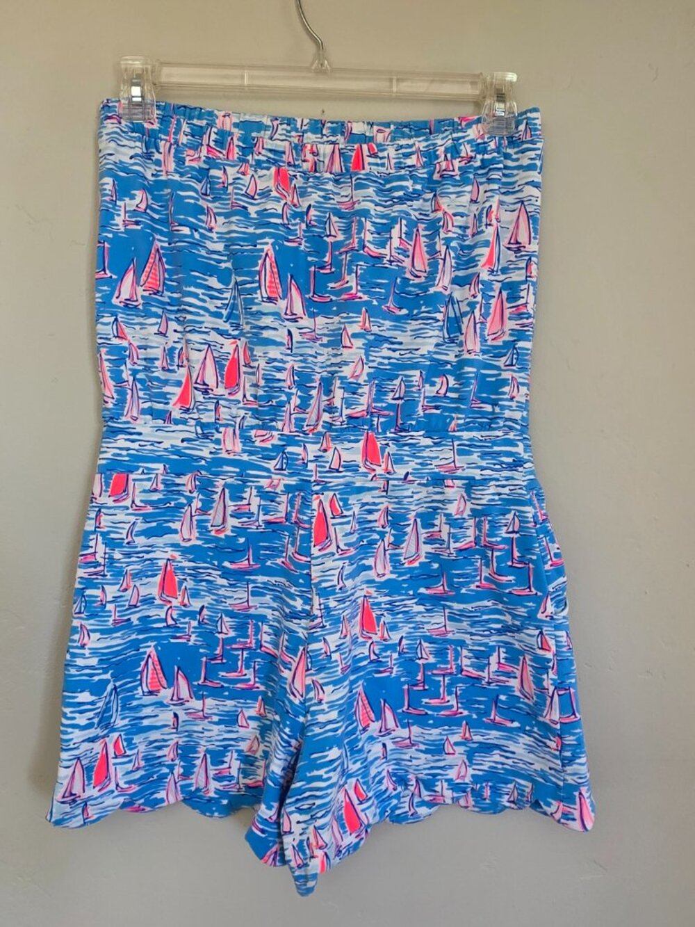 Lilly Pulitzer Jace Strapless Romper Zanzibar Blue Boatylicious | Large - Picture 5 of 9